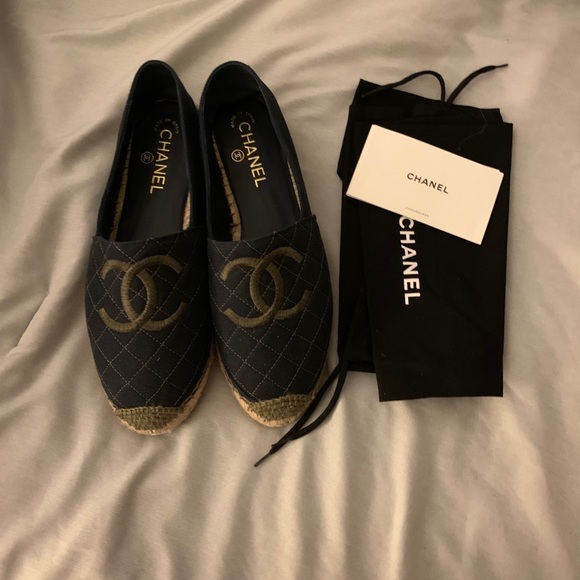 RARE Chanel espadrilles navy green - Picture 2 of 9